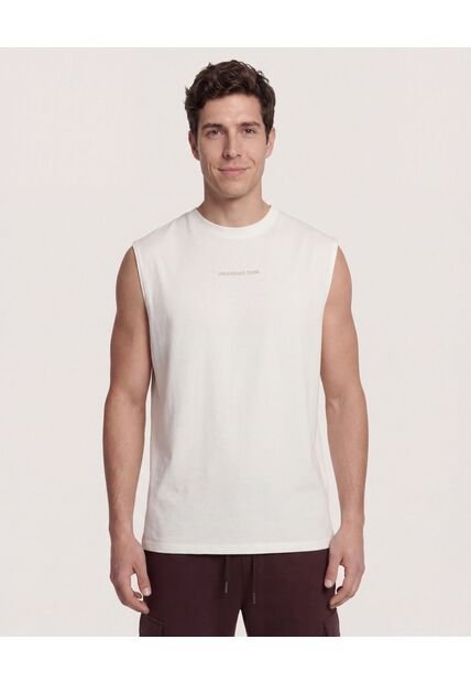 Camiseta  Para Hombre Manga Sisa Cuello Redondo Color Crema Marca Ostu #60091942