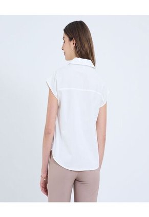 Camisa Para Mujer Manga Corta Color Crema Marca Ostu #40010291