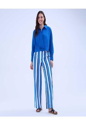 Camisa Para Mujer Manga Larga Color Azul Rey Marca Ostu #40010284