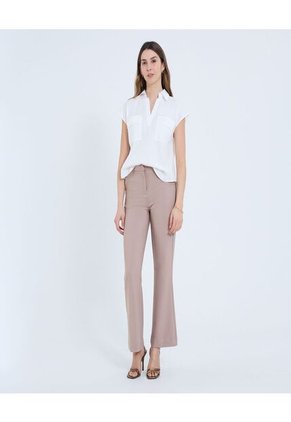 Camisa Para Mujer Manga Corta Color Crema Marca Ostu #40010291