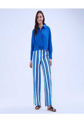 Camisa Para Mujer Manga Larga Color Azul Rey Marca Ostu #40010284