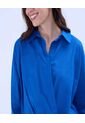 Camisa Para Mujer Manga Larga Color Azul Rey Marca Ostu #40010284 de Ostu