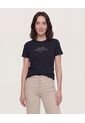 Camiseta  Para Mujer Manga Corta Cuello Redondo Color Negro Marca Ostu #40092726 de Ostu