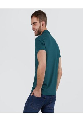 Polo Para Hombre Cuello Tejido Sin Bolsillo Color Verde Oliva Marca Ostu #60110241