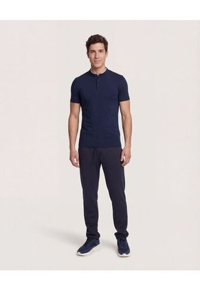 Polo Para Hombre Cuello Mao Sin Bolsillo Color Azul Marca Ostu #60110774