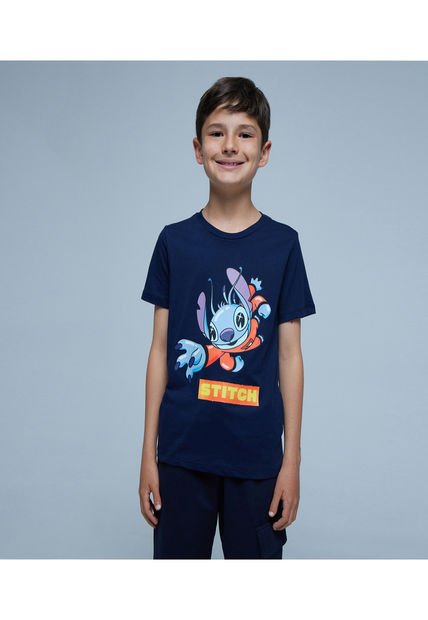 Camiseta Para Niño Manga Corta Color Azul  Marca Ostu #80090193