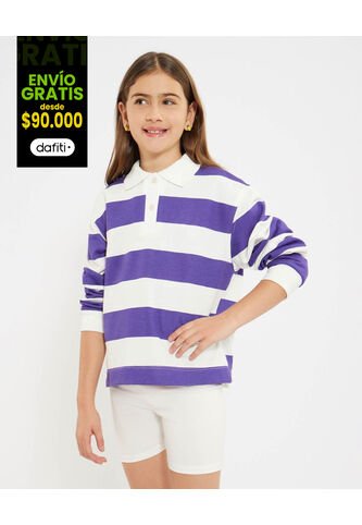 Buzo Infantil Niña Cuello Redondo Color Morado Marca Ostu #90060134 Ostu