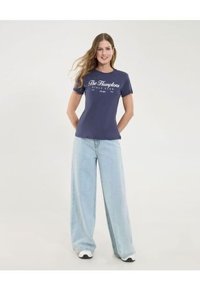 Camiseta Para Mujer Manga Corta Color Azul Marca Ostu #40092343