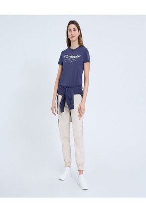 Camiseta Para Mujer Manga Corta Color Azul Marca Ostu #40092343