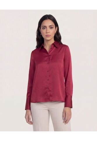Camisa  Para Mujer Manga Larga Color Vino Marca Ostu #40010344 Ostu