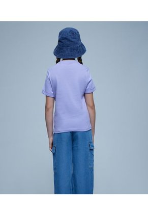 Camiseta Para Niña Ostu Color Lila Material Algodón 100%