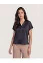 Blusa  Para Mujer Manga Corta Color Negro Marca Ostu #40121107 de Ostu