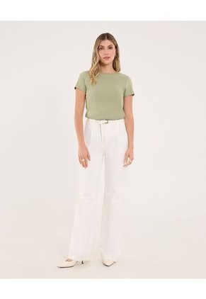 Camiseta Para Mujer Manga Corta Cuello Redondo Color Verde Marca Ostu #40092573