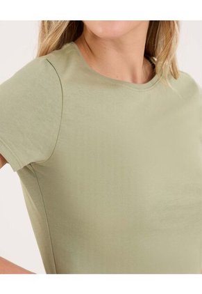 Camiseta Para Mujer Manga Corta Cuello Redondo Color Verde Marca Ostu #40092573