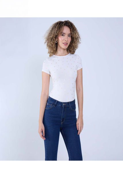 Body Para Mujer Manga Corta Color Crudo Marca Ostu #40200156
