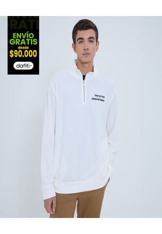 Buzo Para Hombre Cuello Alto O Cuello Tortuga Color Crema Marca Ostu #60060508 Ostu