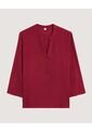Blusa  Para Mujer Manga 3/4 Color Vino Marca Ostu #40121289 de Ostu
