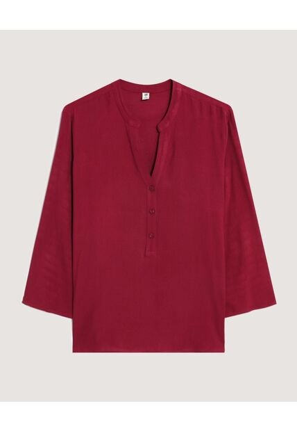 Blusa  Para Mujer Manga 3/4 Color Vino Marca Ostu #40121289