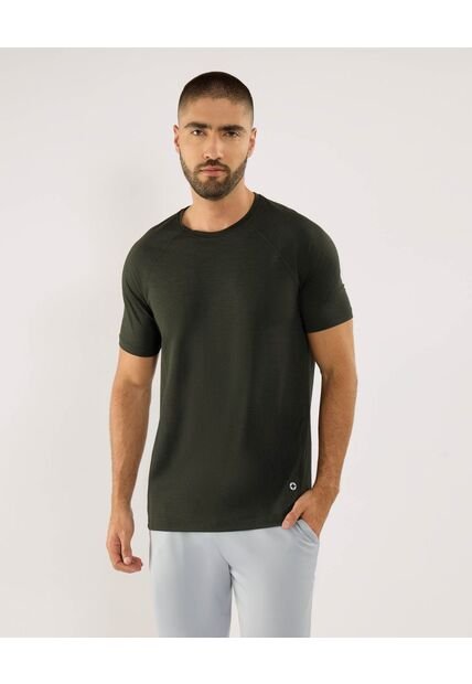Camiseta Para Hombre Manga Corta Cuello Redondo Color Verde Marca Ostu #60091719