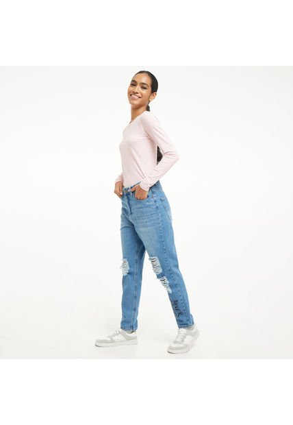 Jean Para Mujer Mom Color Azul  Marca Ostu #40160298
