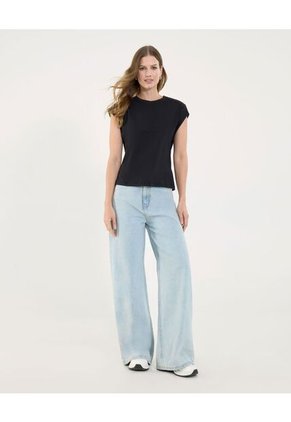 Camiseta Para Mujer Manga Sisa Color Negro Marca Ostu #40092245