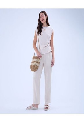 Camiseta Para Mujer Manga Sisa Color Arena Marca Ostu #40092321