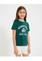 Camiseta Para Niña Manga Corta Cuello Redondo Color Verde Oscuro Marca Ostu #90090275 de Ostu