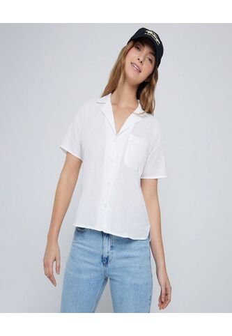 Camisa Para Mujer Manga Corta Color Crudo Marca Ostu #40010208 Ostu