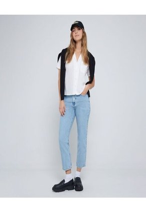 Camisa Para Mujer Manga Corta Color Crudo Marca Ostu #40010208