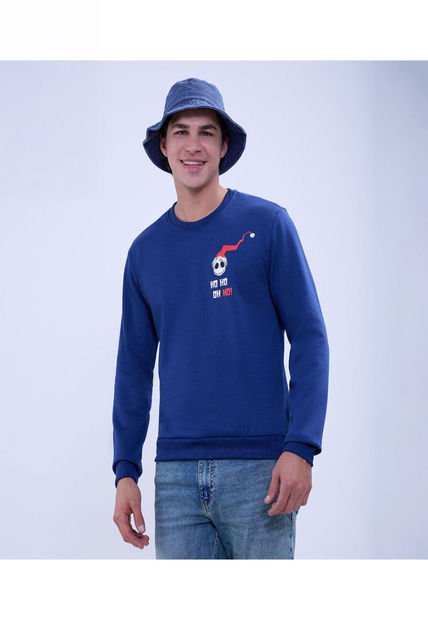 Buzo Para Hombre Cuello Redondo Color Azul Oscuro Marca Ostu #60060521