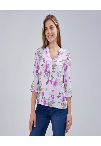 Blusa Para Mujer Manga 3/4 Color Morado Marca Ostu #40120985