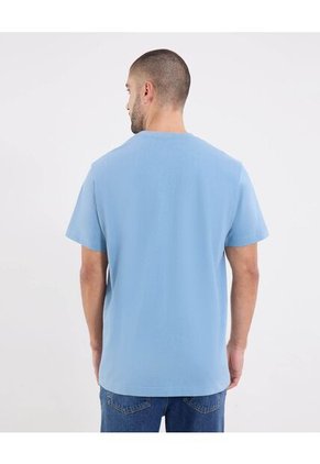 Camiseta  Para Hombre Manga Corta Cuello Redondo Color Azul Marca Ostu #60091844