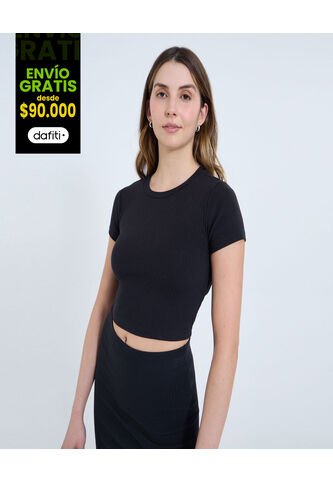 Camiseta Para Mujer Manga Corta Moda Color Negro Marca Ostu #40092461 Ostu