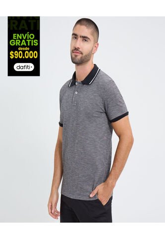 Polo Para Hombre Cuello Tejido Sin Bolsillo Color Negro Marca Ostu #60110761 Ostu