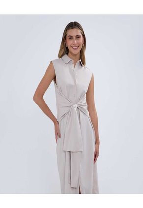 Vestido Para Mujer Manga Sisa Color Beige Marca Ostu #40170285