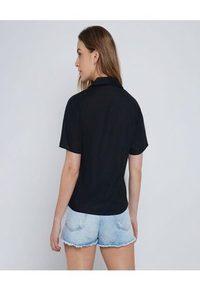 Camisa Para Mujer Manga Corta Color Negro Marca Ostu #40010207