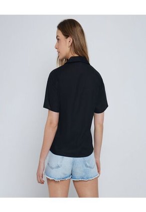 Camisa Para Mujer Manga Corta Color Negro Marca Ostu #40010207