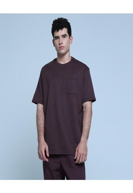 Camiseta Para Hombre Manga Corta Color Café  Marca Ostu #60091190