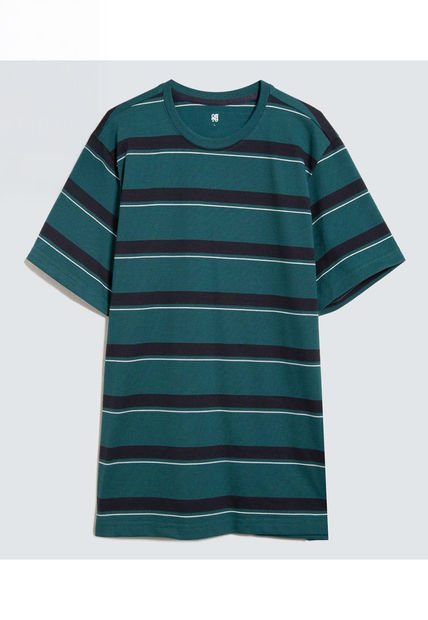 Camiseta Para Hombre Manga Corta Color Verde Oscuro Marca Ostu #60091404