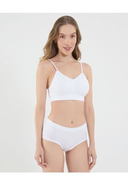 Top Para Mujer Seamless Sin Copas Color Blanco Marca Ostu #40220401