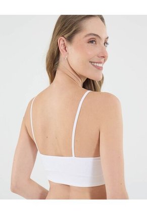 Top Para Mujer Seamless Sin Copas Color Blanco Marca Ostu #40220401
