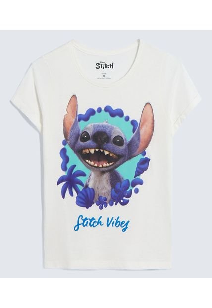Camiseta Infantil Niña Manga Corta Cuello Redondo Color Crema Marca Ostu #90090317