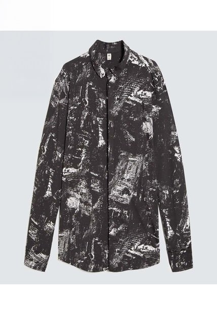 Camisa Para Hombre Manga Larga Sin Bolsillo Color Negro Marca Ostu #60010771