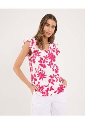 Blusa Para Mujer Manga Corta Color Purpura Marca Ostu #40121105