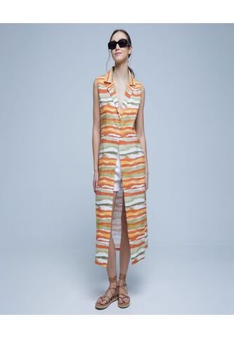 Chaqueta Para Mujer Kimono Color Naranja Marca Ostu #40080212 Ostu