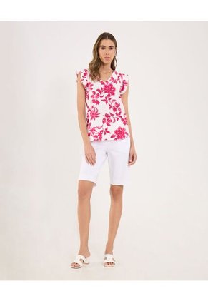 Blusa Para Mujer Manga Corta Color Purpura Marca Ostu #40121105