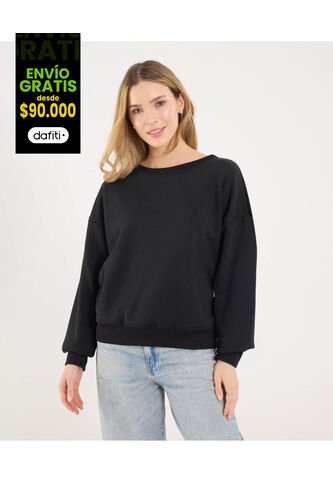 Buzo Para Mujer Cuello Redondo Color Negro Marca Ostu #40060433 Ostu