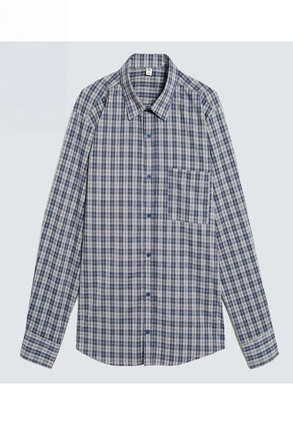 Camisa Para Hombre Manga Larga Con Bolsillo Color Gris  Marca Ostu #60010754