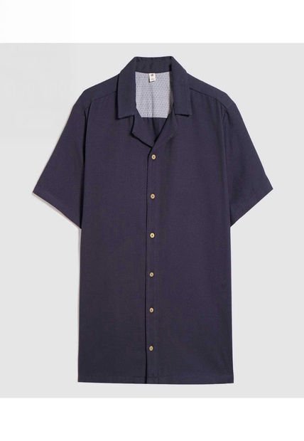Camisa Para Hombre Manga Corta Sin Bolsillo Color Azul  Marca Ostu #60010776