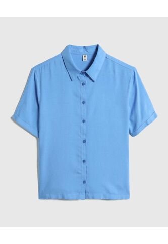 Camisa Para Mujer Manga Corta Color Azul  Marca Ostu #40010184 Ostu